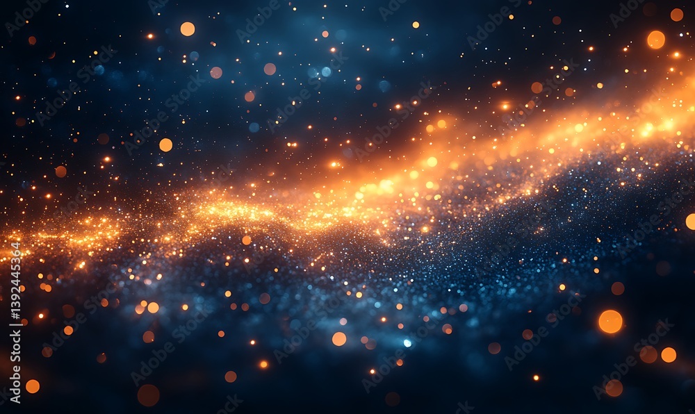 Fototapeta premium Cosmic Dust Trail Glowing Nebula Abstract Background.