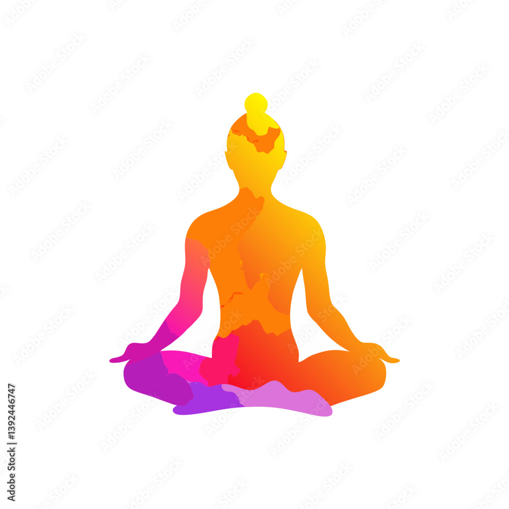 silhouette of a woman in yoga position