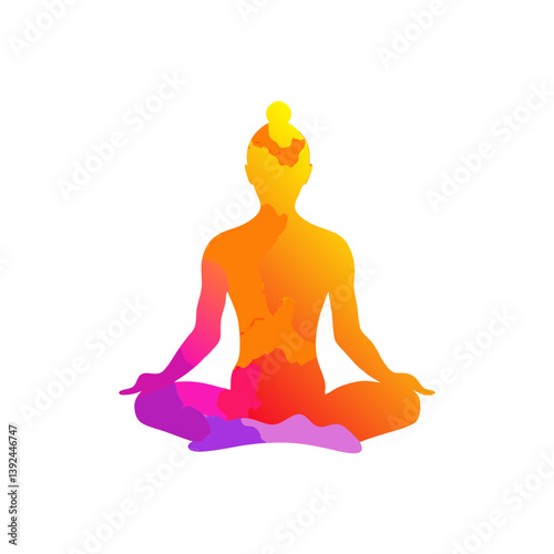 Obraz na płótnie silhouette of a woman in yoga position w salonie