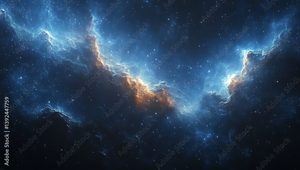 Fototapeta premium Cosmic Nebula Celestial Dance of Light and Stars.