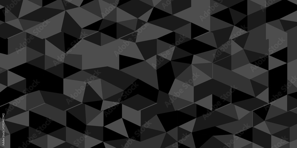 Fototapeta premium Overlap random vector element modern overlay diamond triangle mosaic paper black and gray low polygon web brochure layer space texture background. 