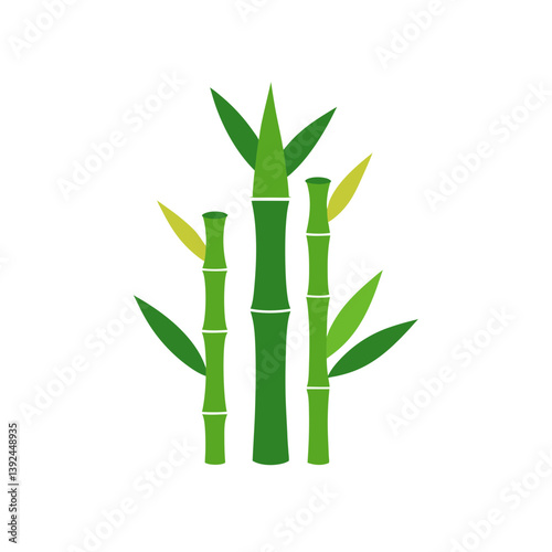 Obraz na płótnie bamboo isolated on white background w salonie