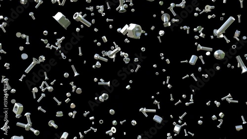 Dynamic Animated Screw and bolt video transition from side than explod with alpha 