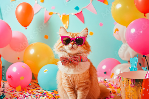 Party Cat in Sunglasses