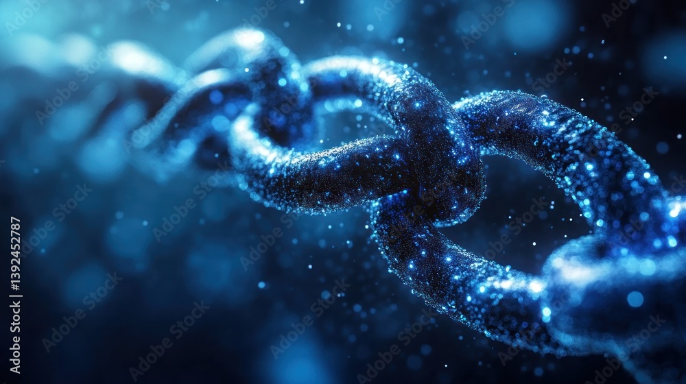 Abstract chain link in digital space Abstract chain link in digital space