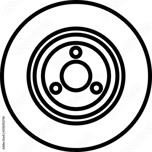 Wheel tires icon in line. Black rubber wheel tire disks auto service isolated on transparent background