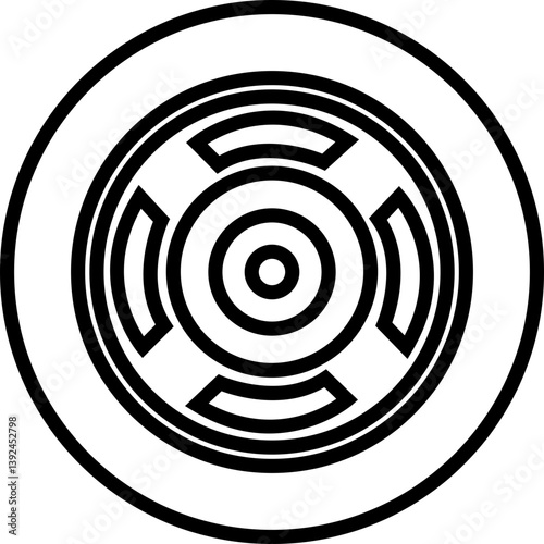 Wheel tires icon in line. Black rubber wheel tire disks auto service isolated on transparent background