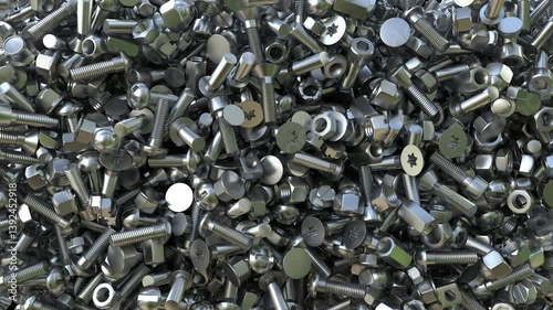 Dynamic Animated Screw and bolt video transition from sides in from sides out with alph