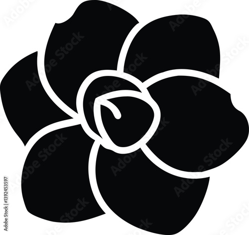 Minimalist Floral Emblem Design of Buttercup, Borage, and Other Blooming Flowers