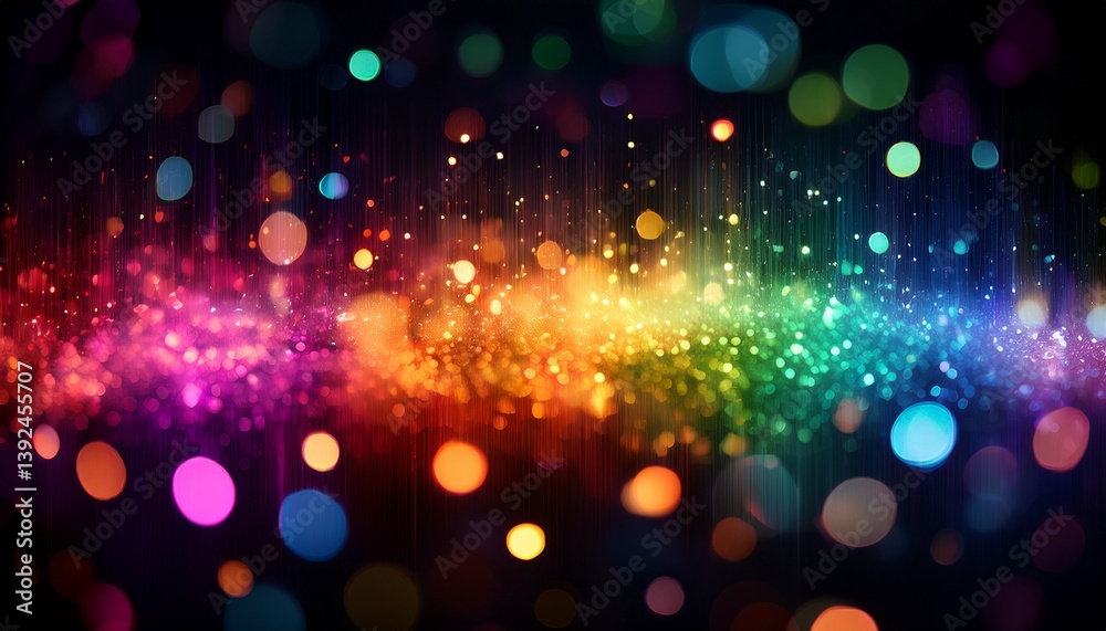 vibrant bokeh lights in a colorful spectrum on a black background vibrant bokeh lights in a colorful spectrum on a black background