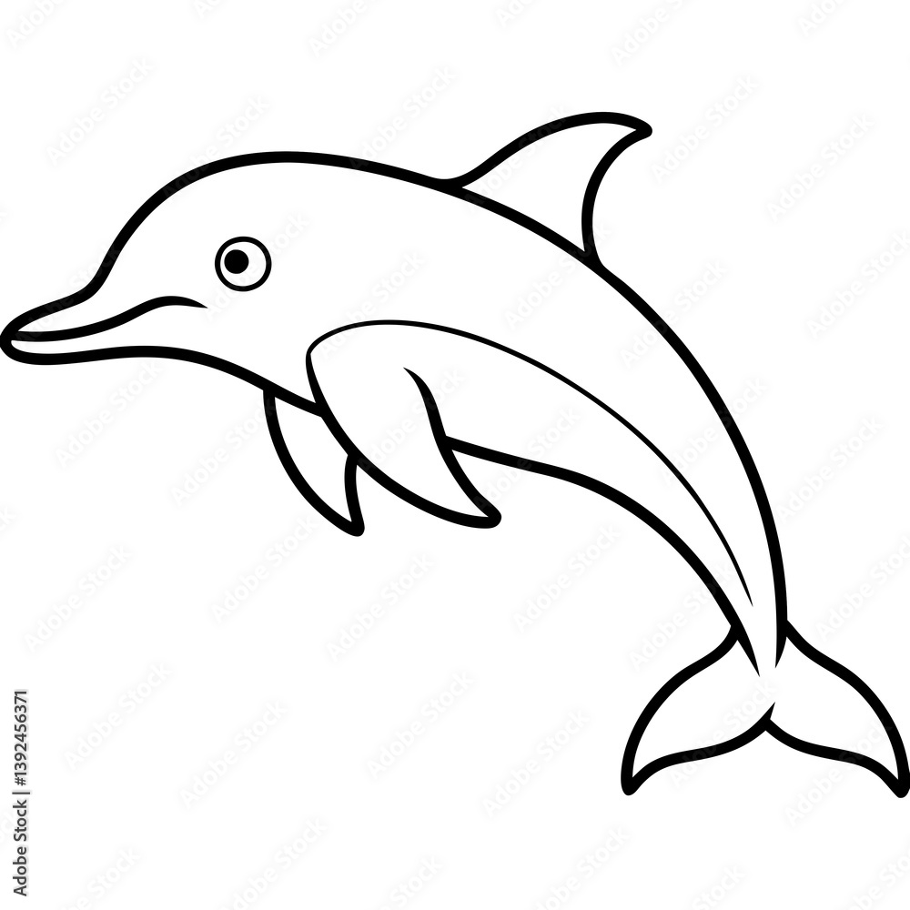 Single-Line Dolphin Illustration Vector Single-Line Dolphin Illustration Vector