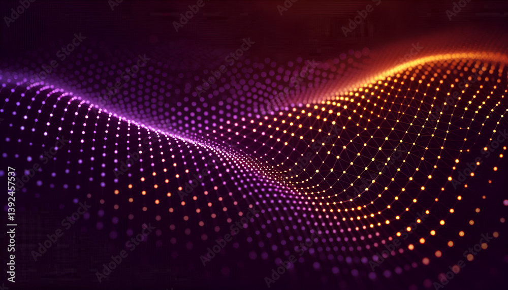Futuristic point wave abstract background, Ai technology