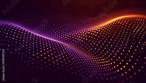 Futuristic point wave abstract background, Ai technology