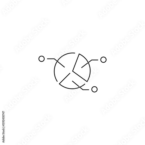 single outline icon pie chart related to data analysis. linier icon collection. editable stroke. vector illustration. 