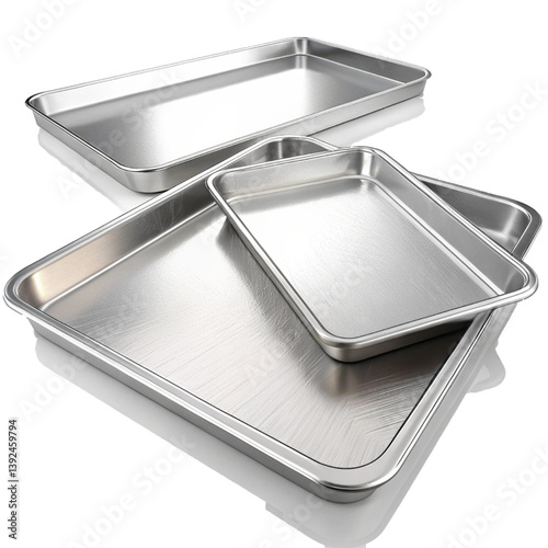 Double Stack Baking Pans for Oven Use with Smooth Silver Finish