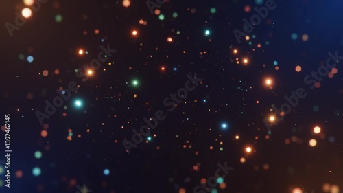 Abstract motion background shining gold particles. Shimmering Glittering Particles With Bokeh. Popular, modern, christmas, new year, holiday, wedding background,  2026. 4K loop video animation