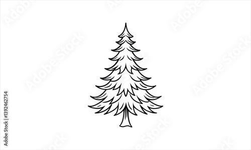  Simple Evergreen Tree Outline Drawing