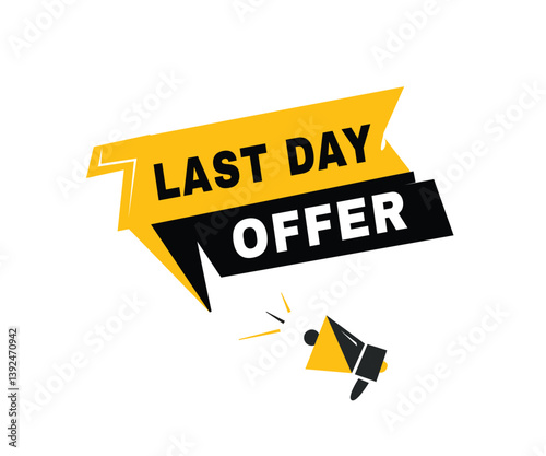 Last day offer Colorful banner label icon vector modern element. Business concept or advertising design.