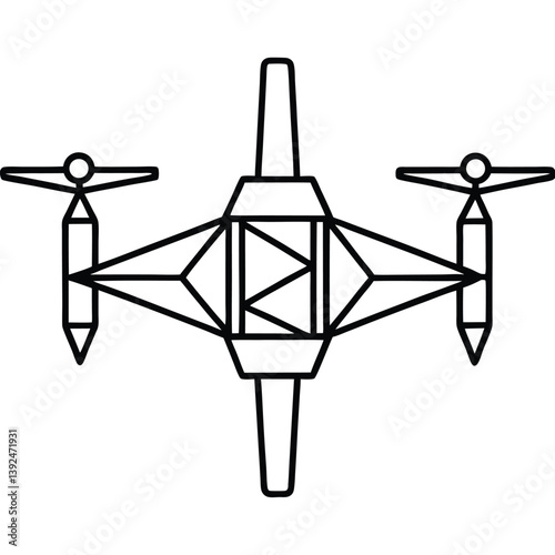 Drone Line Art Vector Illustration