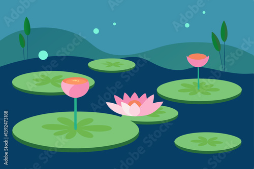 pink water lilies