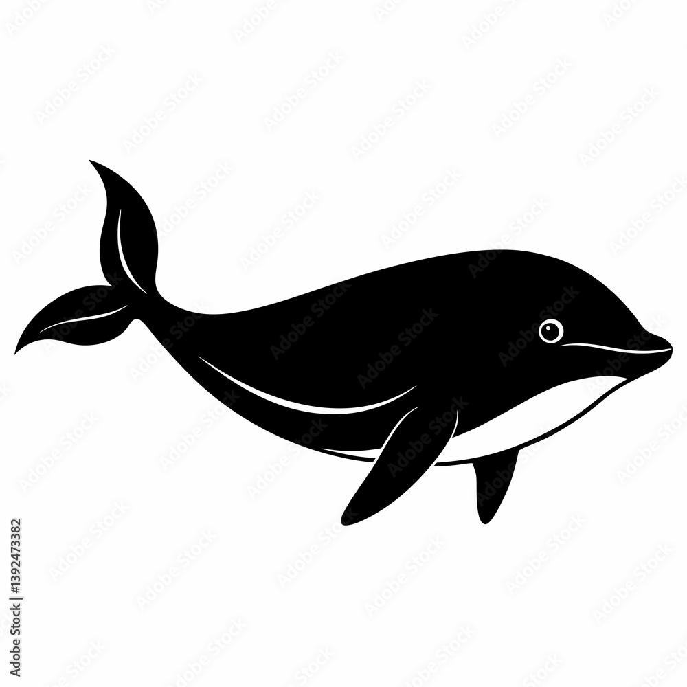 Obraz premium Stylized Whale Silhouette Vector Art