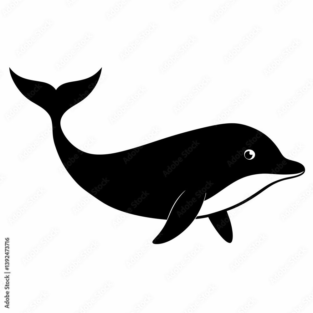Obraz premium Stylized Whale Silhouette Vector Art