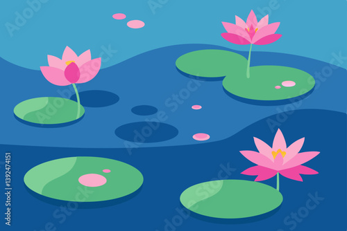 pink water lilies