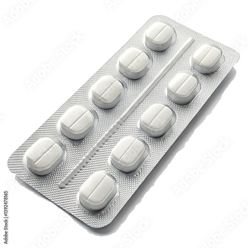 Blister Pack with Round White Tablets