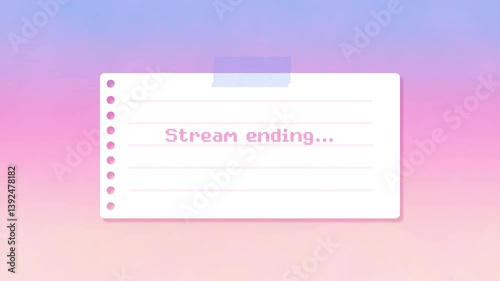 Stream ending cute screen pixel font with typing effect 4k animation video for streamers and VTubers