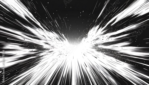 Wallpaper Mural Speed Lines Abstract Black  White Burst. Torontodigital.ca