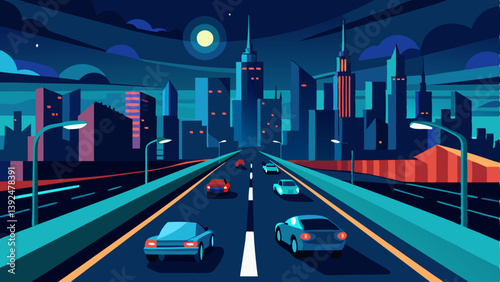 night traffic in the city