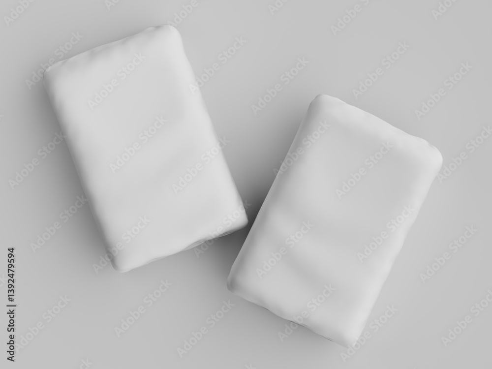 Cement packaging white color on gray background Cement packaging white color on gray background
