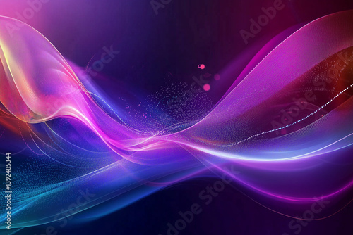 Abstract Waves of Energy in Purple, Blue, and Pink