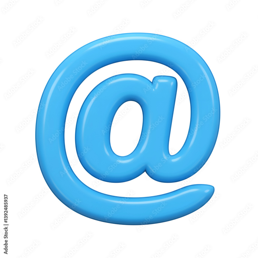 3D icon of at sign isolated on transparent background 3D icon of at sign isolated on transparent background