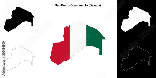 San Pedro Comitancillo municipality (Oaxaca) outline map set