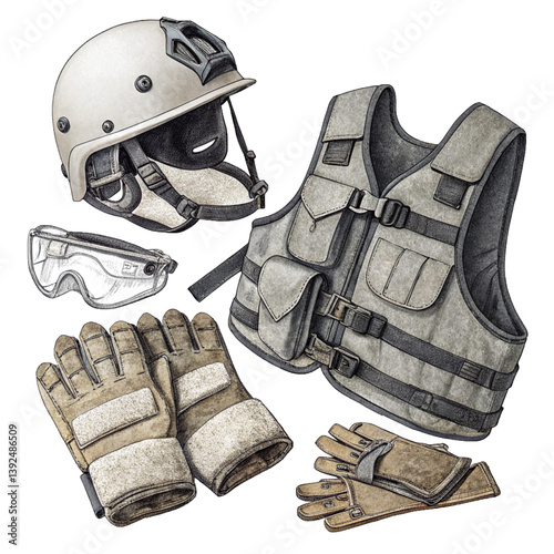 Tactical Gear Set with Helmet and Combat Accessories