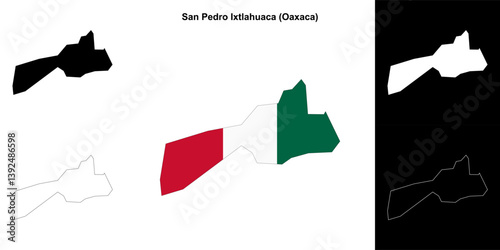 San Pedro Ixtlahuaca municipality (Oaxaca) outline map set