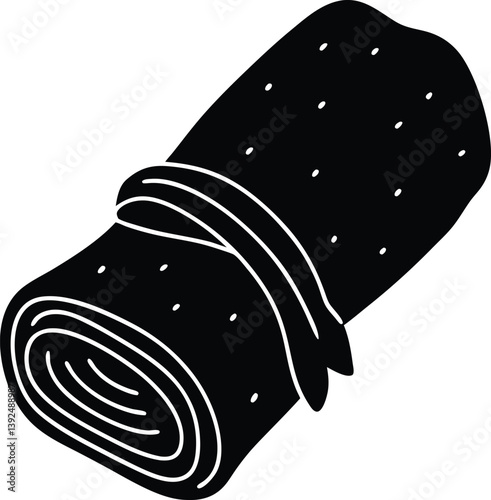 vector illustration of a black and white scarf