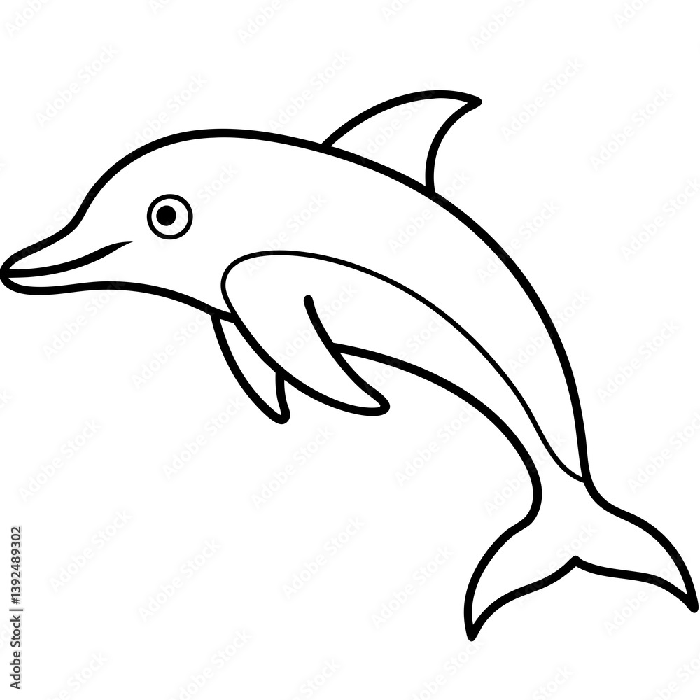 Obraz premium Elegant Dolphin One-Line Vector Design