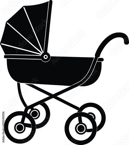 vector illustration of a baby carriage