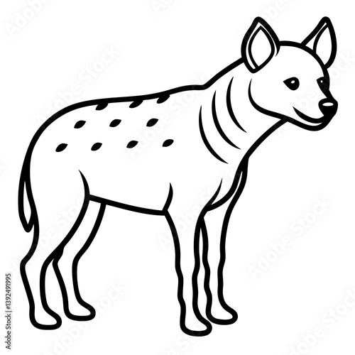 Elegant Hyena Single Line Vector Illustration