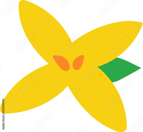 개나리 꽃 단일 일러스트