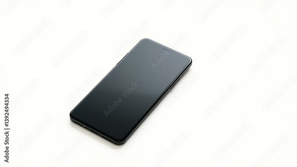 Modern Smartphone Display with Blank Screen on White Background for Mockups Modern Smartphone Display with Blank Screen on White Background for Mockups