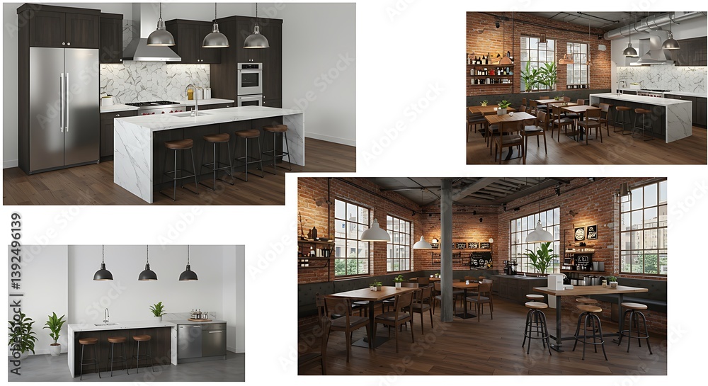 Fototapeta premium Industrial Kitchen Visions AI Generated