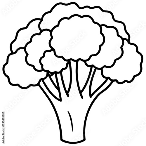 Minimalist Broccolini One-Line Vector Art