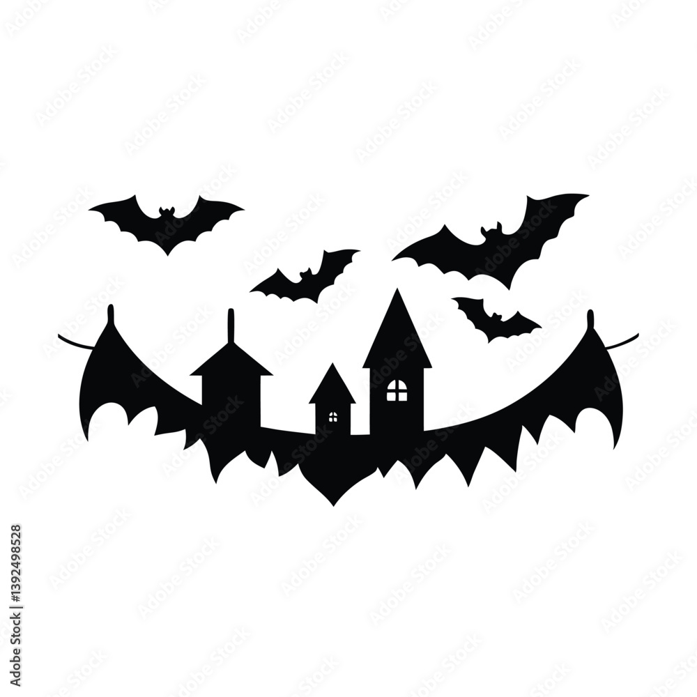 halloween haunted house with bats halloween haunted house with bats
