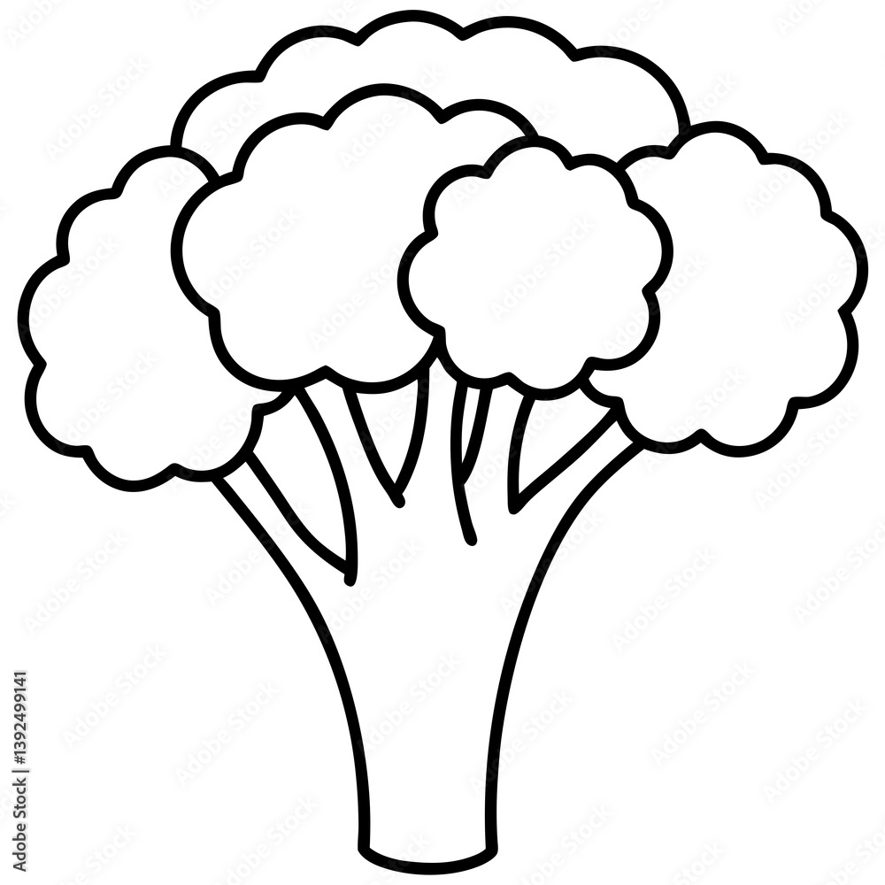 Minimalist Broccolini One-Line Vector Art Minimalist Broccolini One-Line Vector Art