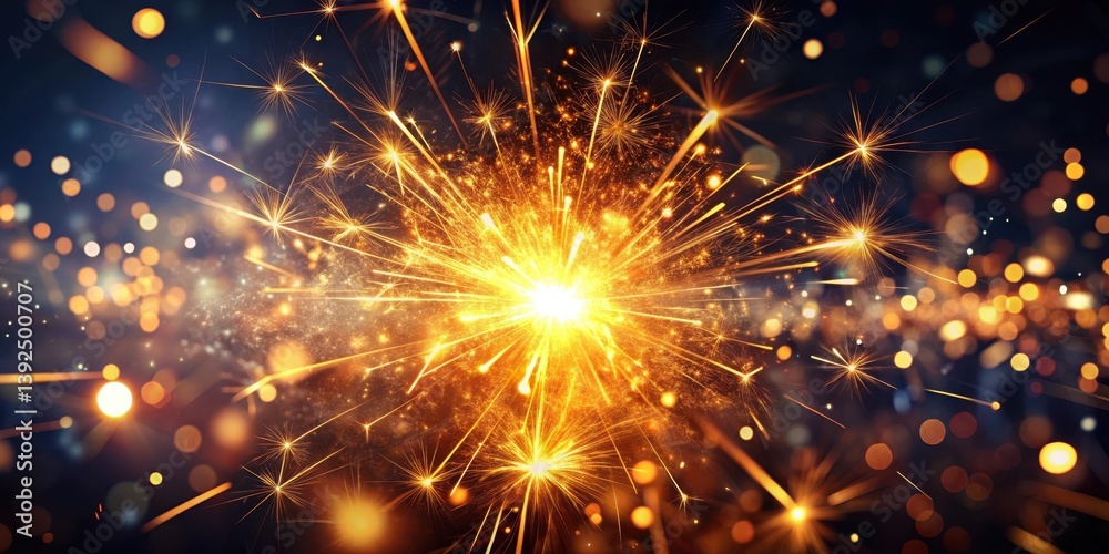 Sparky firework explosion in the dark background with blurred sparks , blazing sparks Sparky firework explosion in the dark background with blurred sparks , blazing sparks