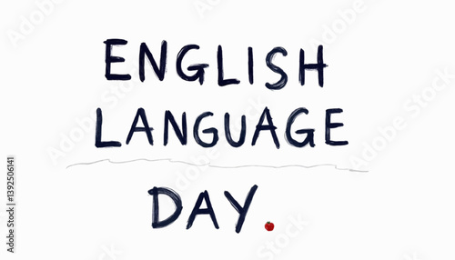English Language Day written with a handdrawn style