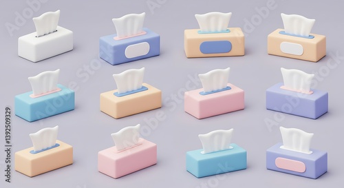 Pastel Dreams: A 3D Render of Tissue Box Serenity AI Generated